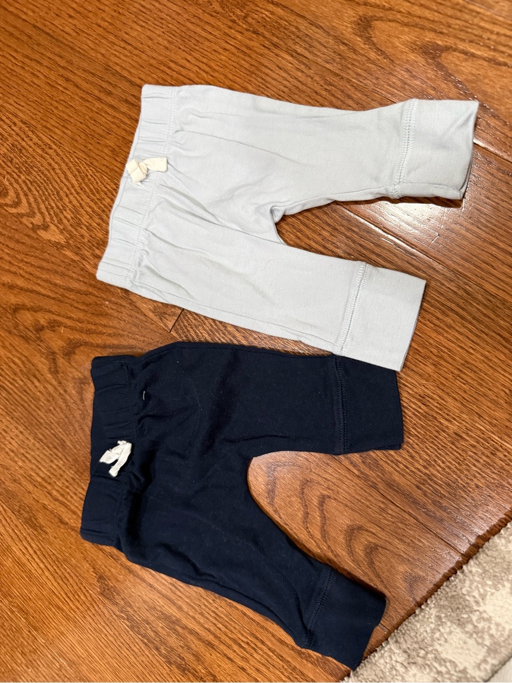 Kids Cotton Jogger Pants - Light Gray & Navy - Unbranded